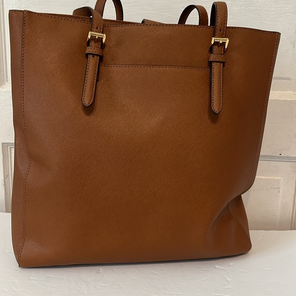 Michael Kors Jet Set Travel Saffiano Tote Large Bag Gold Tone Hardware Leather - Picture 6 of 11